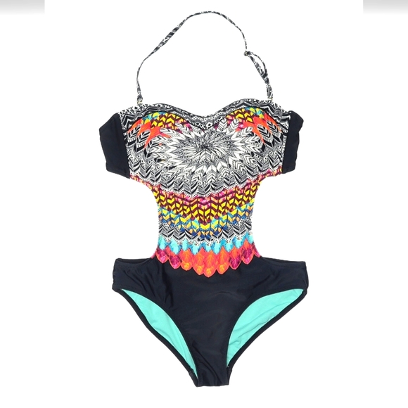 Jessica Simpson Other - Jessica Simpson Pink and Black One Piece Swimsuit Size Medium